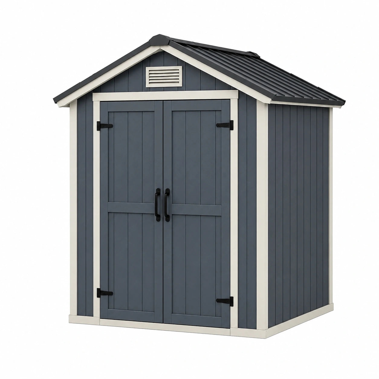 Abri de jardin 120 x 100 x 180 cm en résine gris anthracite rangement extérieur à double porte