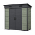 Abri de jardin 180 x 120 x 200 cm en résine noir/vert avec portes doubles ventilé