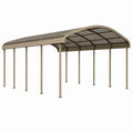 Abri voiture 500 x 300 x 250 cm en aluminium et polycarbonate gris fumé pour extérieur - toit voûté