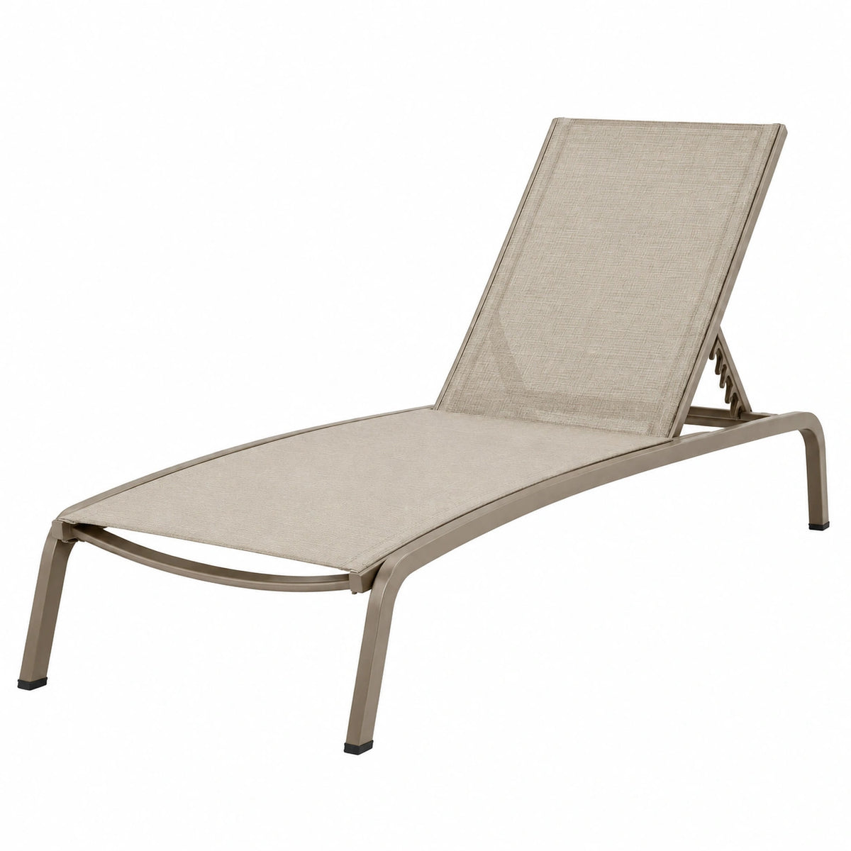 Bain de soleil 195 x 65 cm en métal et textile beige réglable pour extérieur