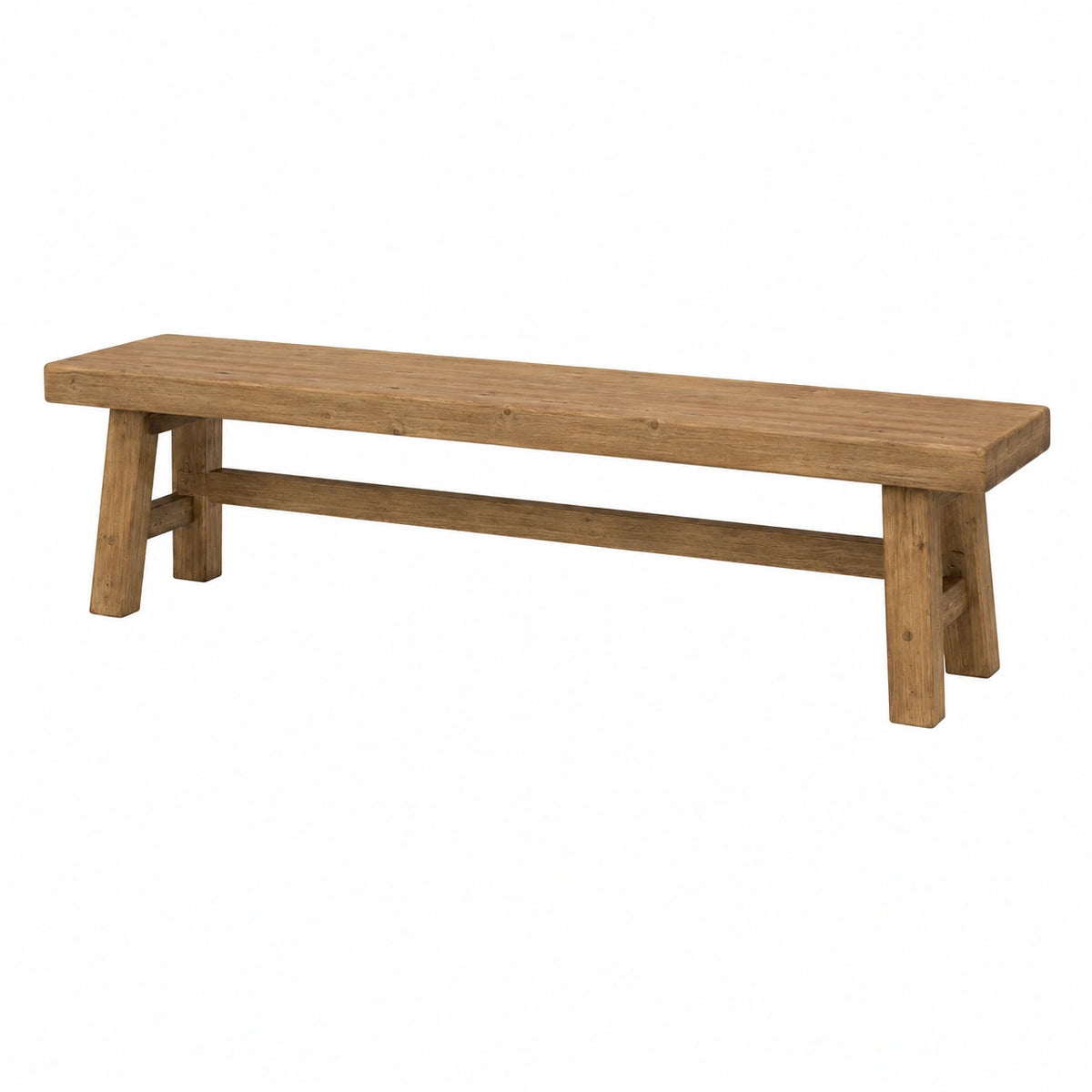 Banc 180 cm en bois marron style rustique pour salle à manger